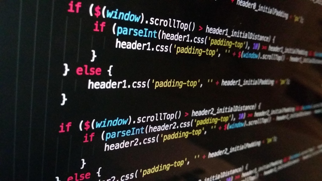 Website code on a screen