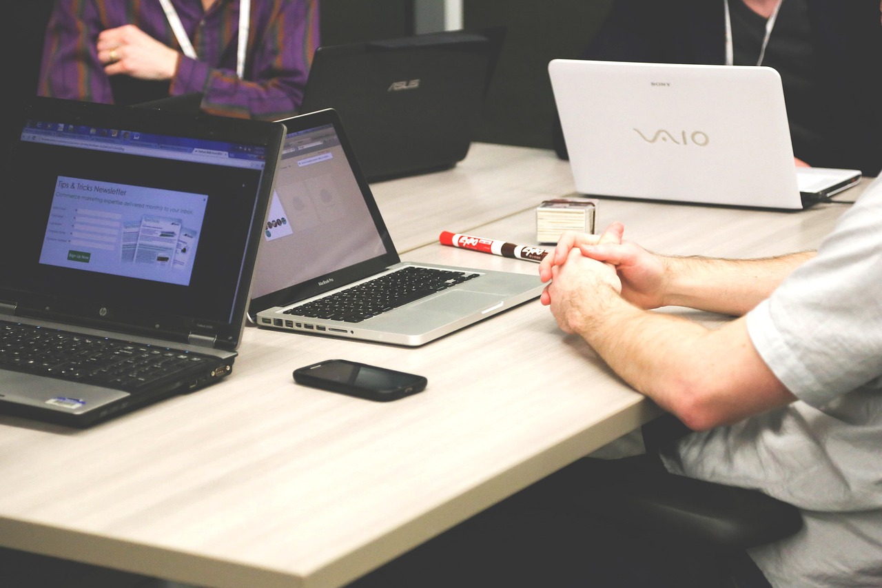 Small business owner working on a laptop